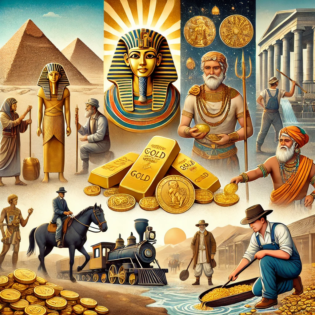 dk- antik , Illustration, die die historische Bedeutung von Gold